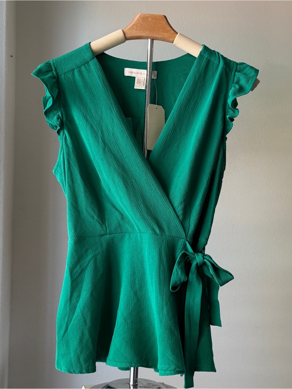 Green Wrap Peplum Dress